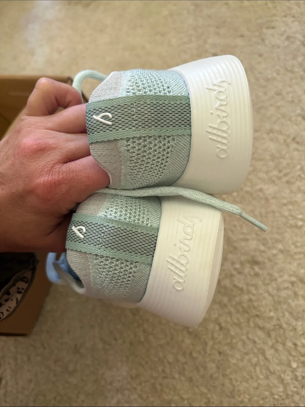 allbirds womens Mint Green tree runner go Sneakers - Breathable Knit Trainers